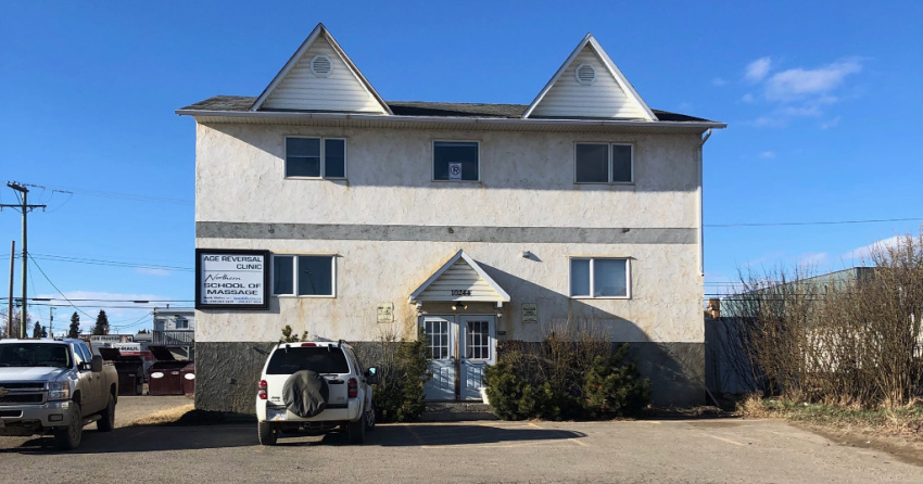 <who> Photo Credit: Northern School of Massage, Facebook </who> The school used to operate at 10244 99 Ave in Fort St. John, shown in this picture, but new information suggests it is now located at 10423 100 Ave.