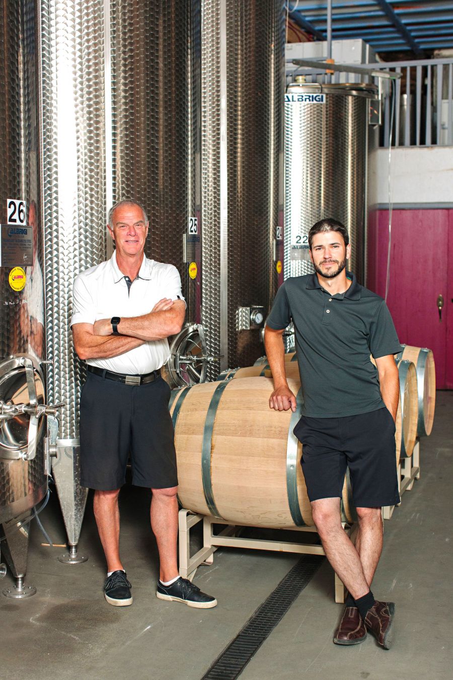 <who>Photo credit: Jon Adrian</who>Jim D'Andrea, left, is the chairman and co-owner of Noble Ridge Winery in Okanagan Falls, Benoit Gauthier, the winemaker and viticulturist.