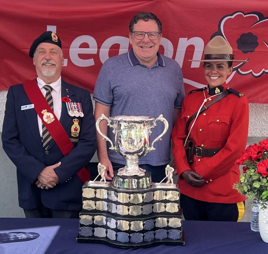 </who> A photo from Rick Webber's Facebook of him with the Memorial Cup when it was in town last month.