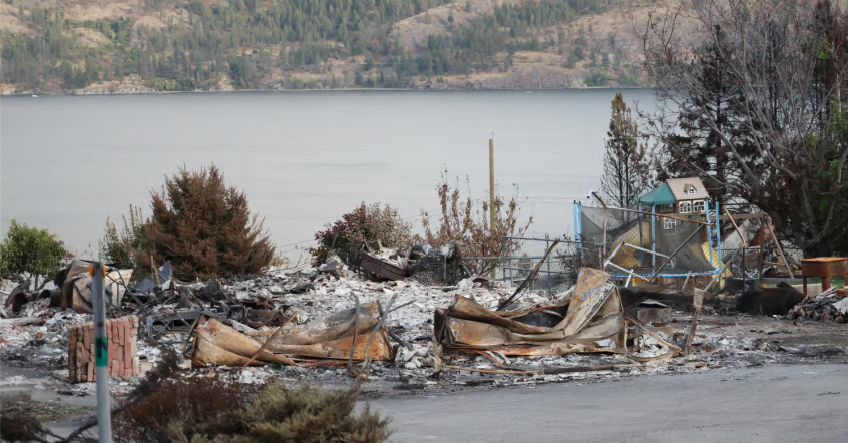 <who>Photo Credit: KelownaNow/Corvin Vaski</who>A destroyed home in Traders Cove.