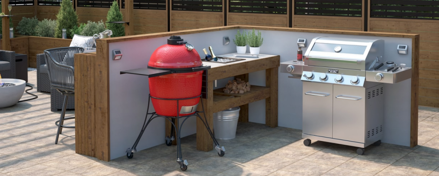 </who>You can buy everything you need to build an outdoor kitchen at RONA+.