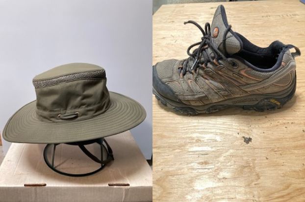 <who>Photo Credit: RCMP</who>The hat and boots Baines was wearing when last seen.