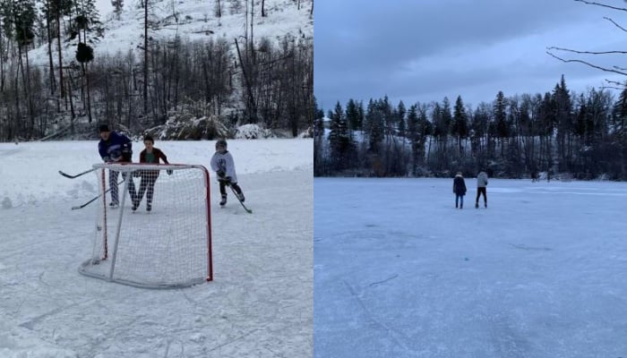 <who>Photo Credit: The Wild Lifers</who>A full Frazer Lake becomes a popular spot for skating and pond hockey during the winter.