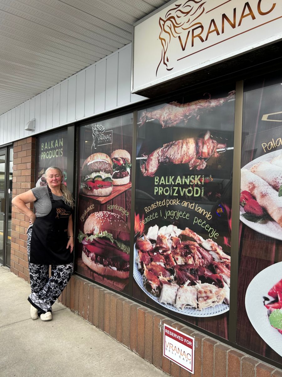 <who>Photo Credit: Contributed</who>Vasna Milojevic outside Vranac Deli Café