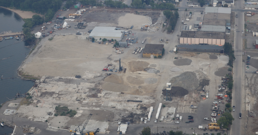 <who> Photo Credit: NowMedia <who> Aerial view of former Tolko mill site.