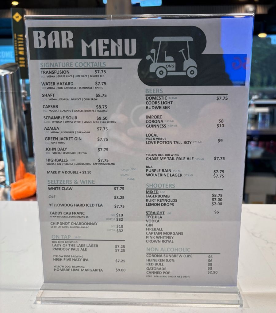 <who>Photo Credit: KelownaNow</who>OVG Kelowna has a large drink menu and some great prices.