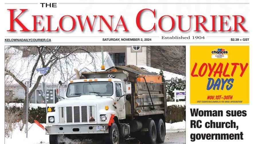 </who>Part of Saturday's front page of The Kelowna Courier.