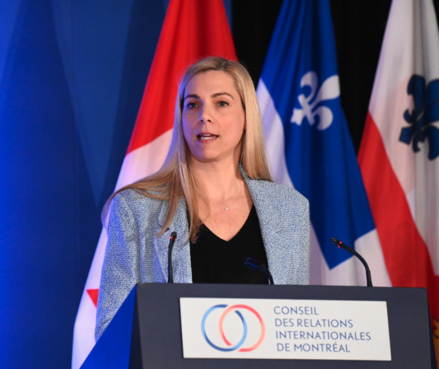 <who> Photo credit: Pascale St-Onge/X </who> The heritage minister speaking earlier this year.