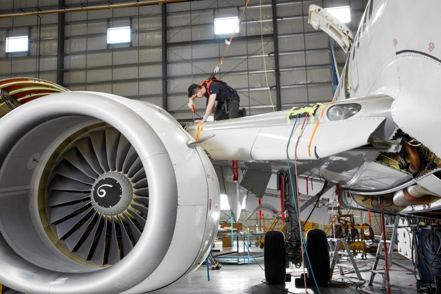 </who>KF Aerospace does aircraft maintenance, repairs, retrofitting and overhauling for a range of clients from passenger and cargo airlines to government and military.