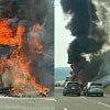 <span style="font-weight:bold;">UPDATE:</span> Wildfire started from motorhome on Hwy 5 now under control